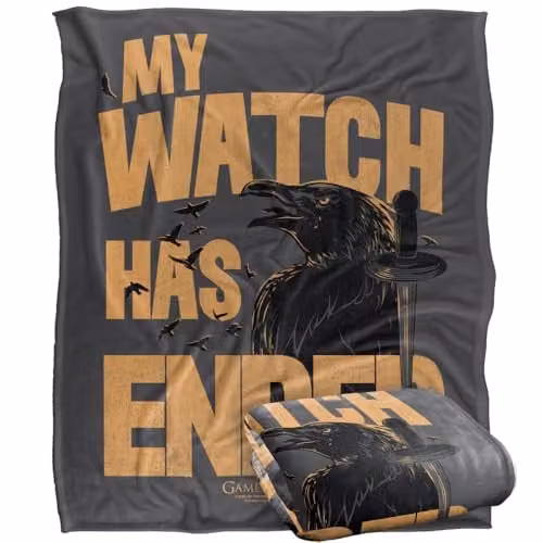 Logovision Game of Thrones My Watch Has Ended Super Soft Fleece Throw Blanket, Multicolour, W: 152 cm, D: 127 cm – 1