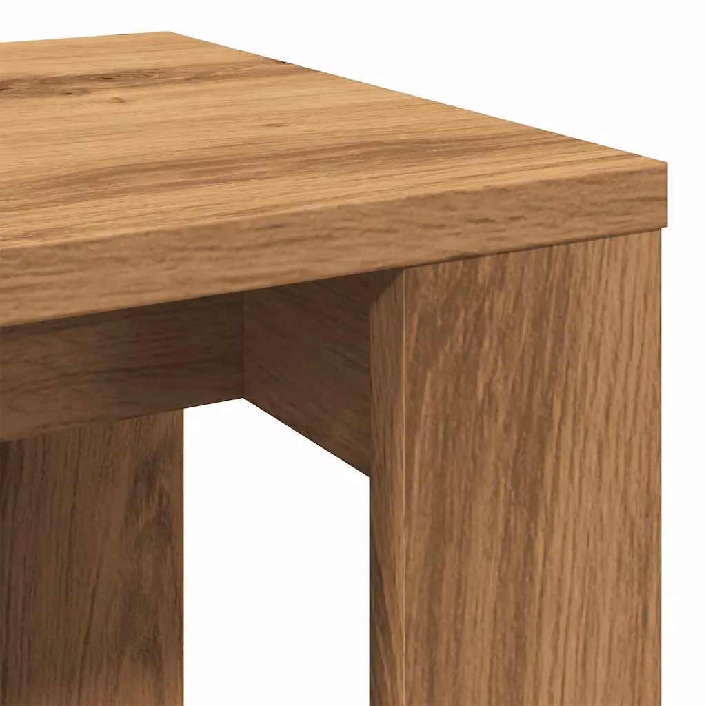 Berkfield Home Nest of 3 Tables in Artisan Oak Brown Engineered Wood – 5