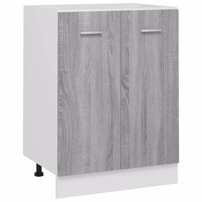 Berkfield Home Grey Sonoma Modern Kitchen Base Unit with Hinged Doors, W/D/H: 60 x 46 x 81.5 cm