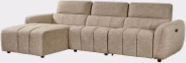 Stratus Interiors Turin Left-Hand Electric Recliner L-Shape Sofa in Beige Fabric