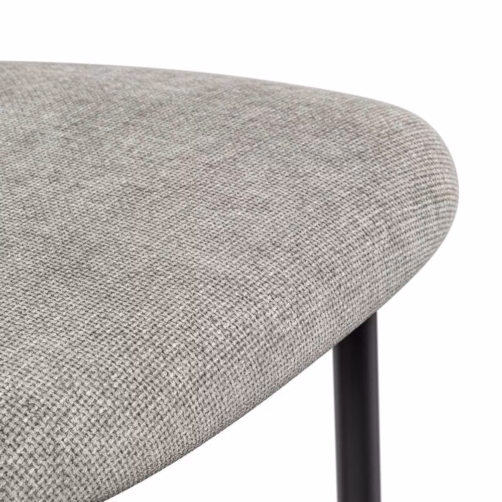 More4Homes Myla Grey Linen Upholstered Dining Chairs Set of 2 with Armrests and Metal Frame – 2