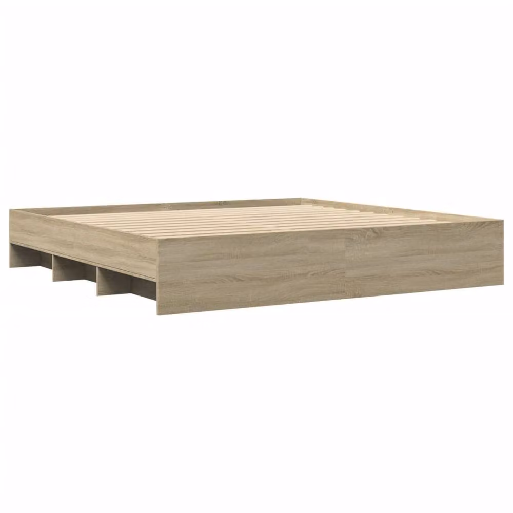 Berkfield Home Durable Bed Frame in Sonoma Oak, Light Brown, W/D/H: 200 x 35 x 203 cm – 3