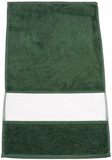 ARTG Subli-Me Guest Towel in Dark Green with Border, 100% Cotton Terry – 1
