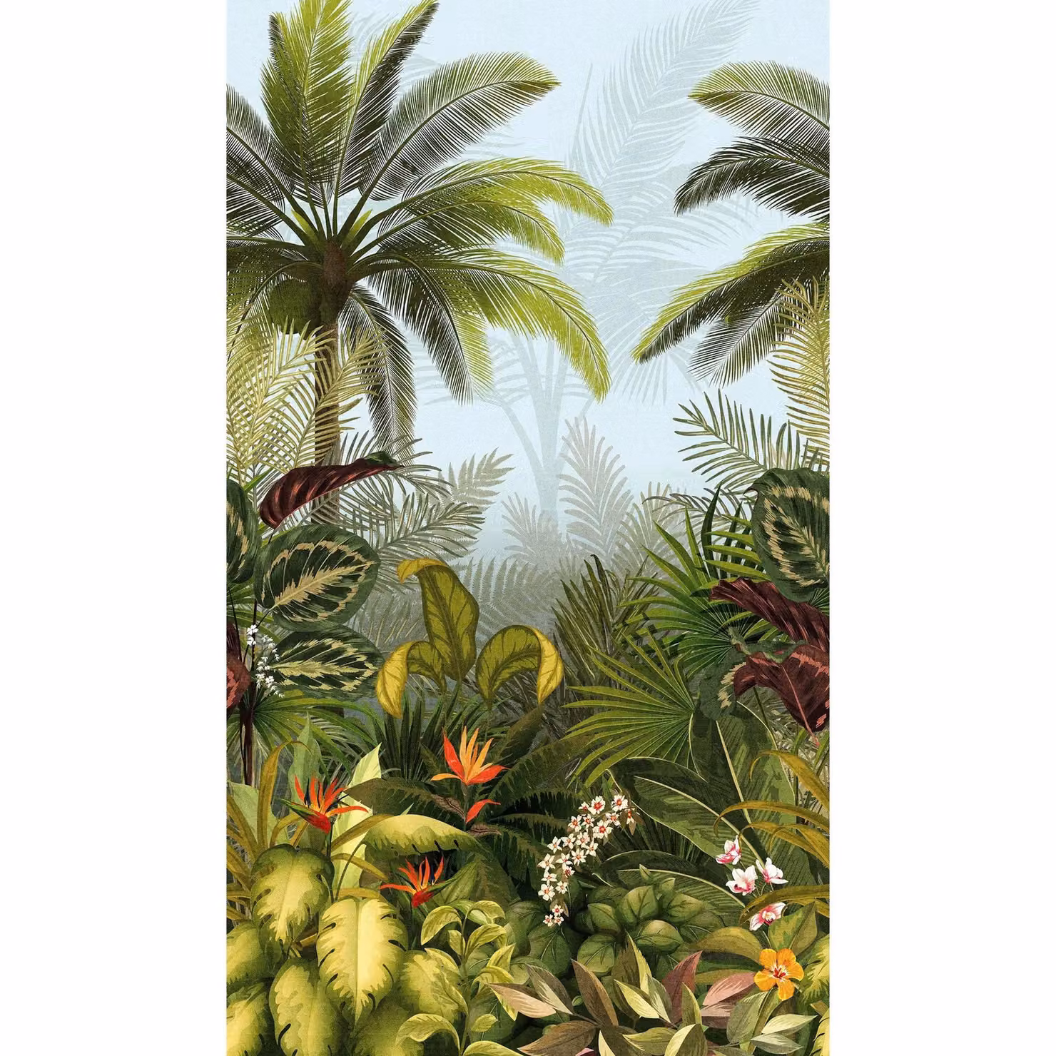 Grandeco Jungle Leaves Raffia Effect Repeatable Wallpaper Mural in Green, W: 159 cm, H: 280 cm – 3