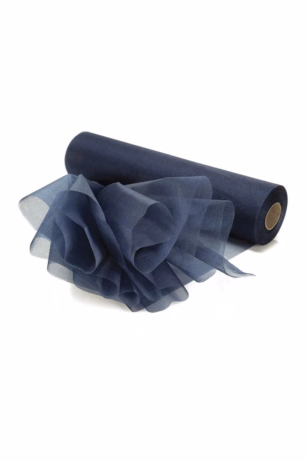 Neel Blue Organza Roll Snow Sheer Glitter Fabric in Navy, W: 29 cm, L: 25 m – 2