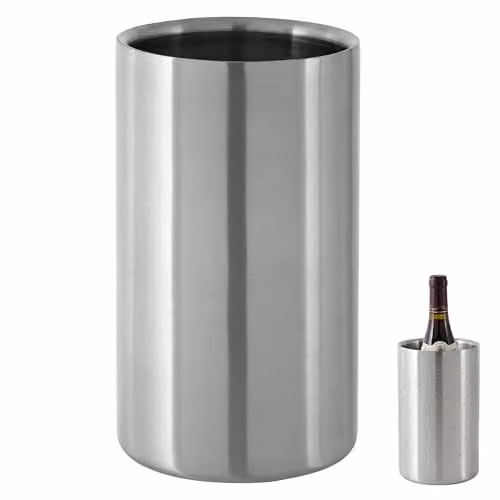 Orsina Mixology Double Walled Stainless Steel Champagne and Wine Cooler in Silver