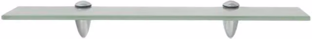 Berkfield Home Modern Floating Glass Shelves, 2 Pack, Clear, W: 50 cm, D: 20 cm