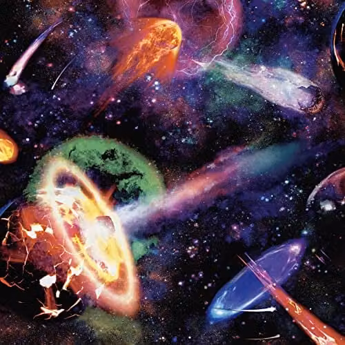 Holden Decor Nebula Space Galaxy Cosmic Dust Abstract Wallpaper in Multicolour, Blue and Black