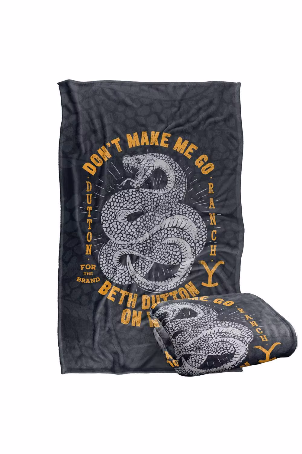 Paramount Yellowstone Beth Dutton Snake Pattern Super Soft Silky Fleece Throw Blanket in Black and Multicolour – 7