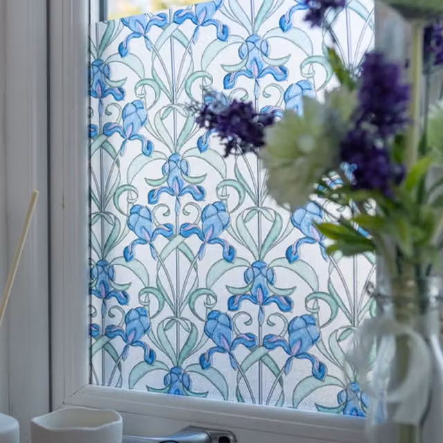 dc fix Minster Blue Self Adhesive Vinyl Window Wrap