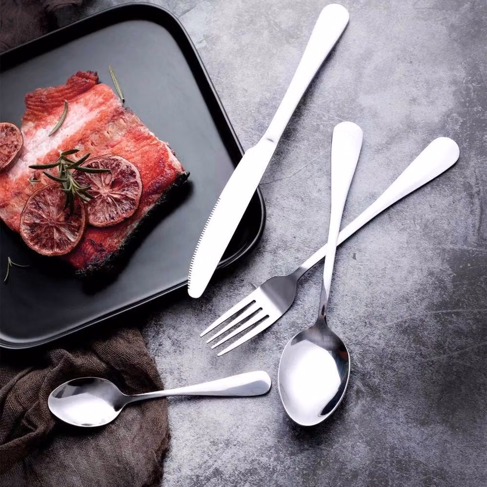 PAWNORA 30-Piece Polished Stainless Steel Cutlery Dinner Set in Silver – 2