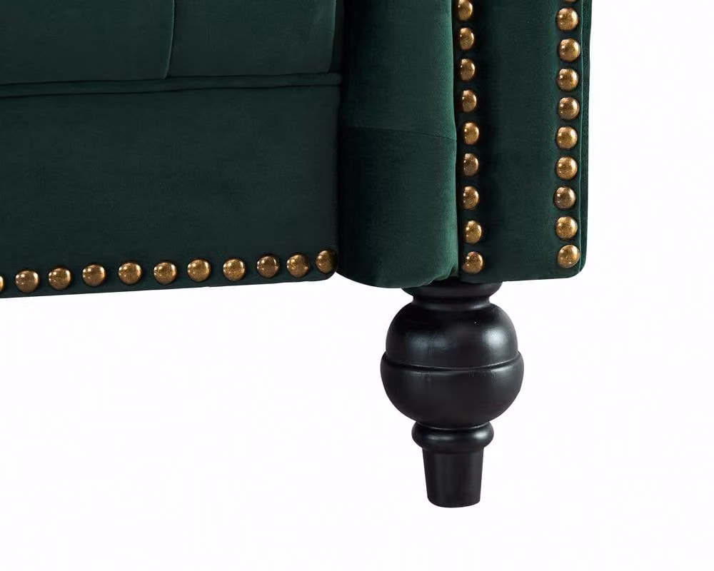 Home Detail Mayfair Green Velvet 2 Seater Chesterfield Sofa – 6