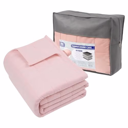 Harbour Housewares Pink Weighted Blanket with Storage Bag, 8kg, W: 150 cm x L: 200 cm – 1