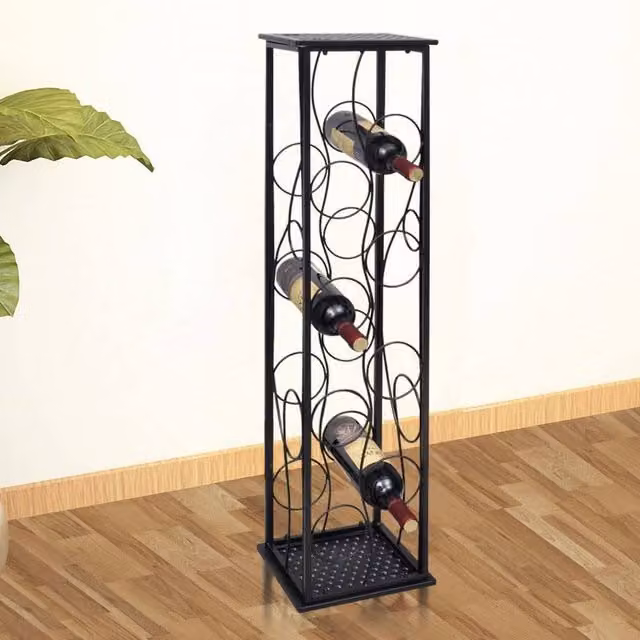 Berkfield Home Metal Wine Rack for 8 Bottles in Matt Black – 1