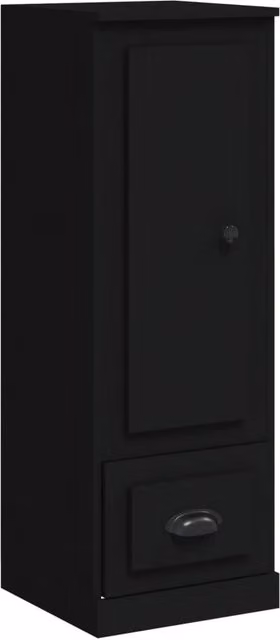 Berkfield Home Modern Black Matt Highboard with Hinged Doors and Drawers, W/D/H: 36 x 35.5 x 103.5 cm