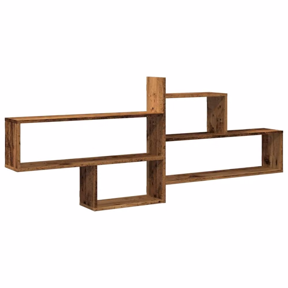 Berkfield Home Wall Shelf in Old Wood Brown, W/D/H: 167.5 x 18 x 68 cm – 2