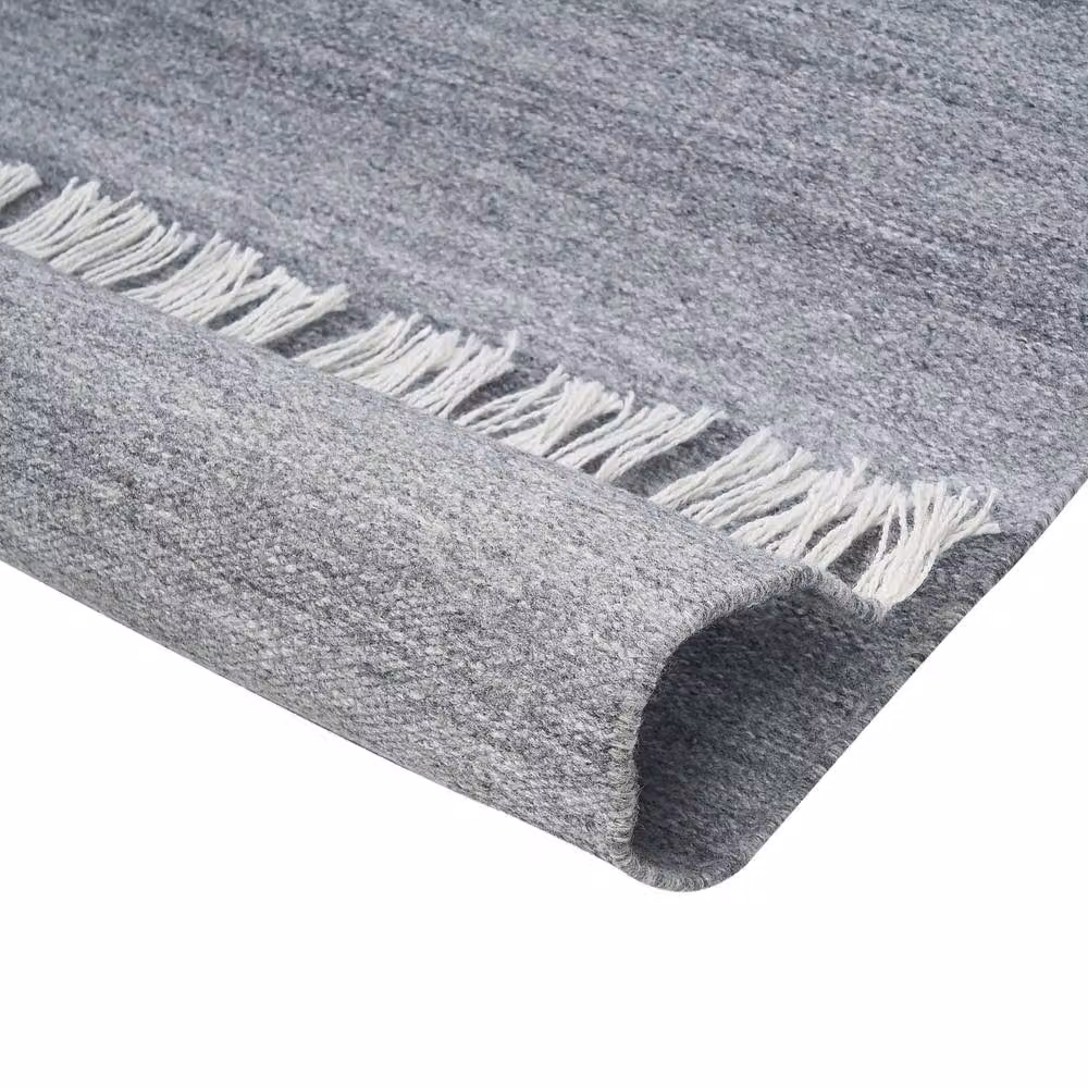 Wyld and Coco Grey Flat-Woven Indoor-Outdoor Area Rug with Fringes, W: 160 cm, L: 230 cm – 3