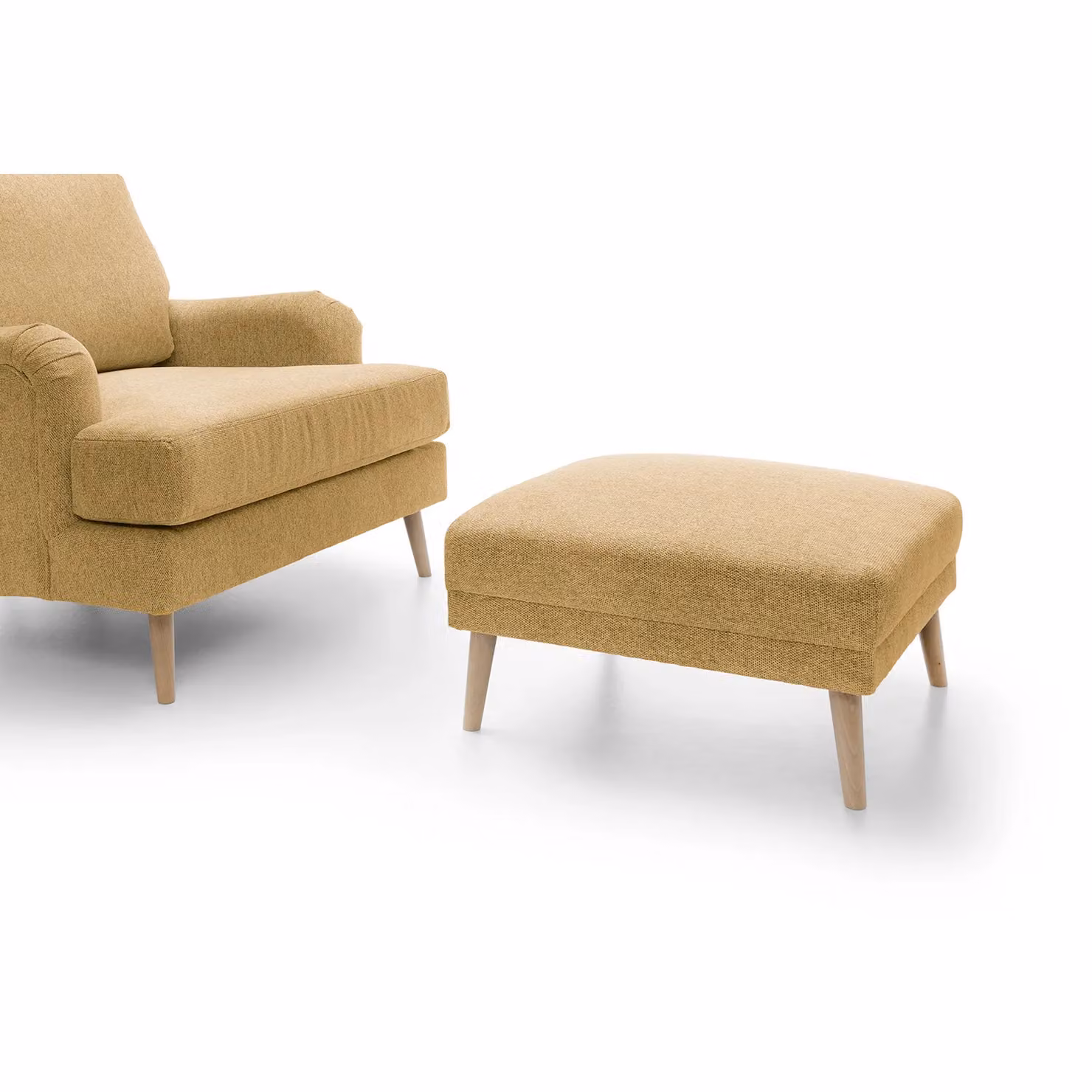 Abakus Direct Harper Footstool in Brown Fabric – 2