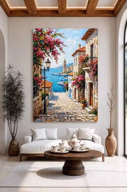 Mafett Mediterranean Radiance Multicolour Canvas Print Wall Art, W: 76.2 cm, H: 76.2 cm