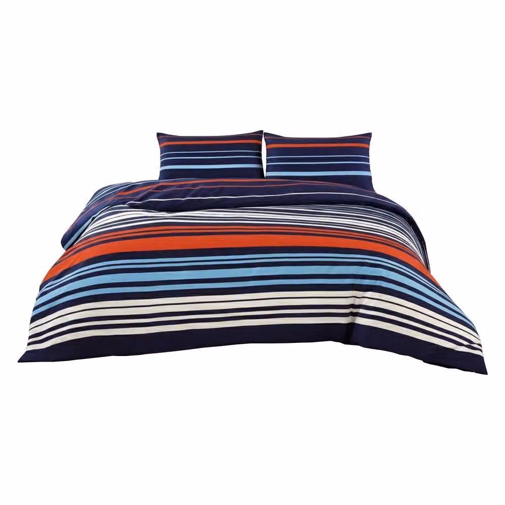 Snug City Blue Striped Duvet Set and Pillowcase with Classic Pattern, 200 x 200 cm – 2