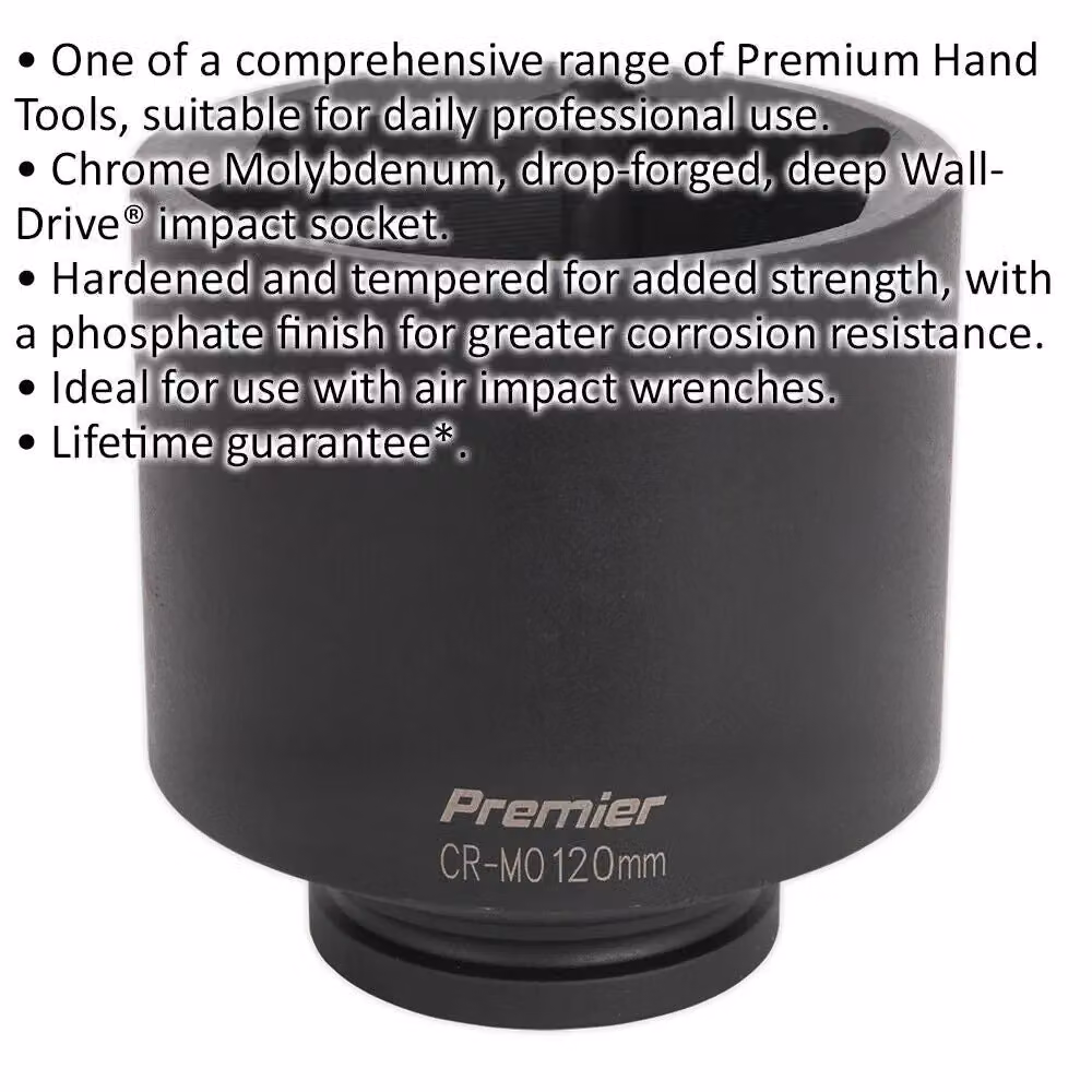 Loops 120mm Forged Deep Impact Socket, 1 Inch Sq Drive, Chrome Molybdenum, Black/Multicolour – 2