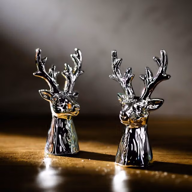 Marco Paul Stag Salt and Pepper Shakers in Silver