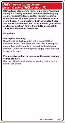 HG Living Natural Stone Cleaner and Shine Restorer, White, 1 l – 4