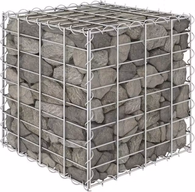 Berkfield Home Cube Gabion Raised Bed in Silver Steel Wire Mesh, W/D/H: 40 x 40 x 40 cm – 1