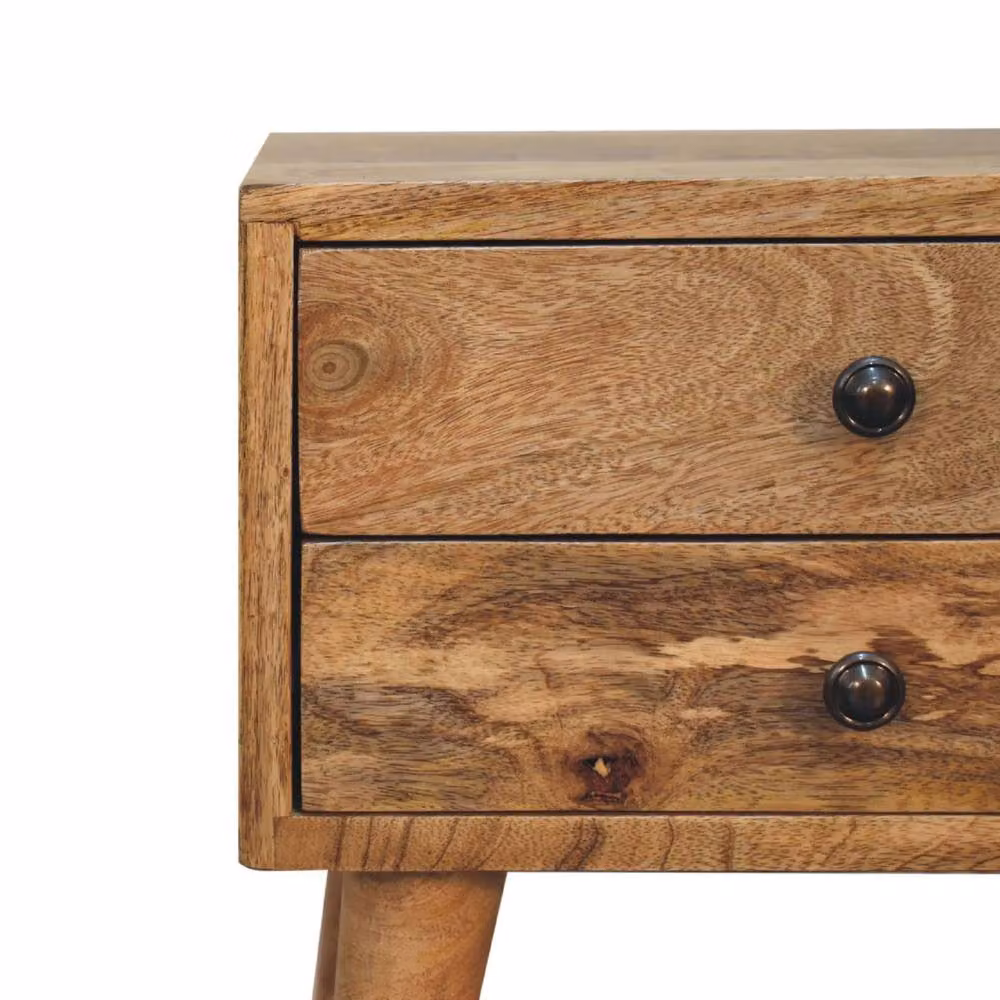 Wyld Haus Parma Small Mango Bedside Table in Brown Rustic Oak Finish W/D/H: 40 x 25 x 35 cm – 3
