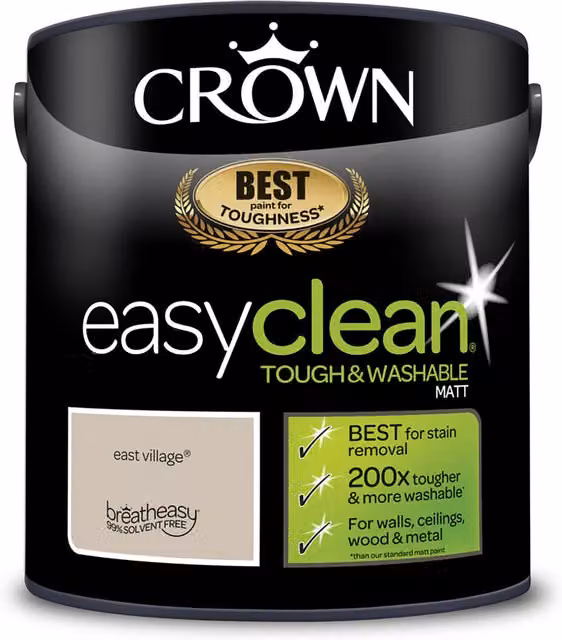 Crown Easyclean Mocha Coffee Matt Emulsion Wall Paint, Brown and Beige, 2.5L