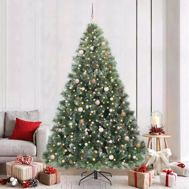 Berkfield Home Artificial Green Christmas Tree with 300 LEDs, Height: 240 cm – 1