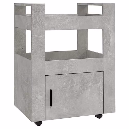 vidaXL Kitchen Trolley in Concrete Grey, Modern Engineered Wood with Castors and Ample Storage