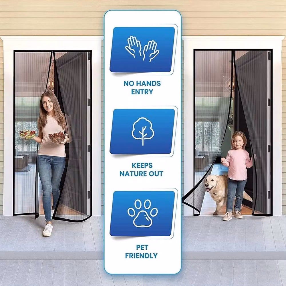 FLAVORA Magic Magnetic Mesh Curtain Door in Black – 5