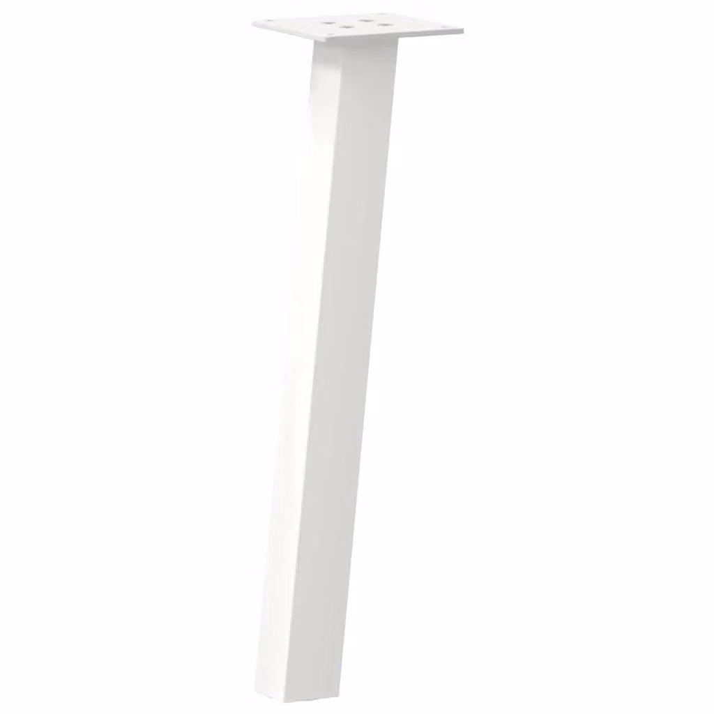 Berkfield Home Steel Coffee Table Legs, 4 Pieces, White, Height: 30 cm