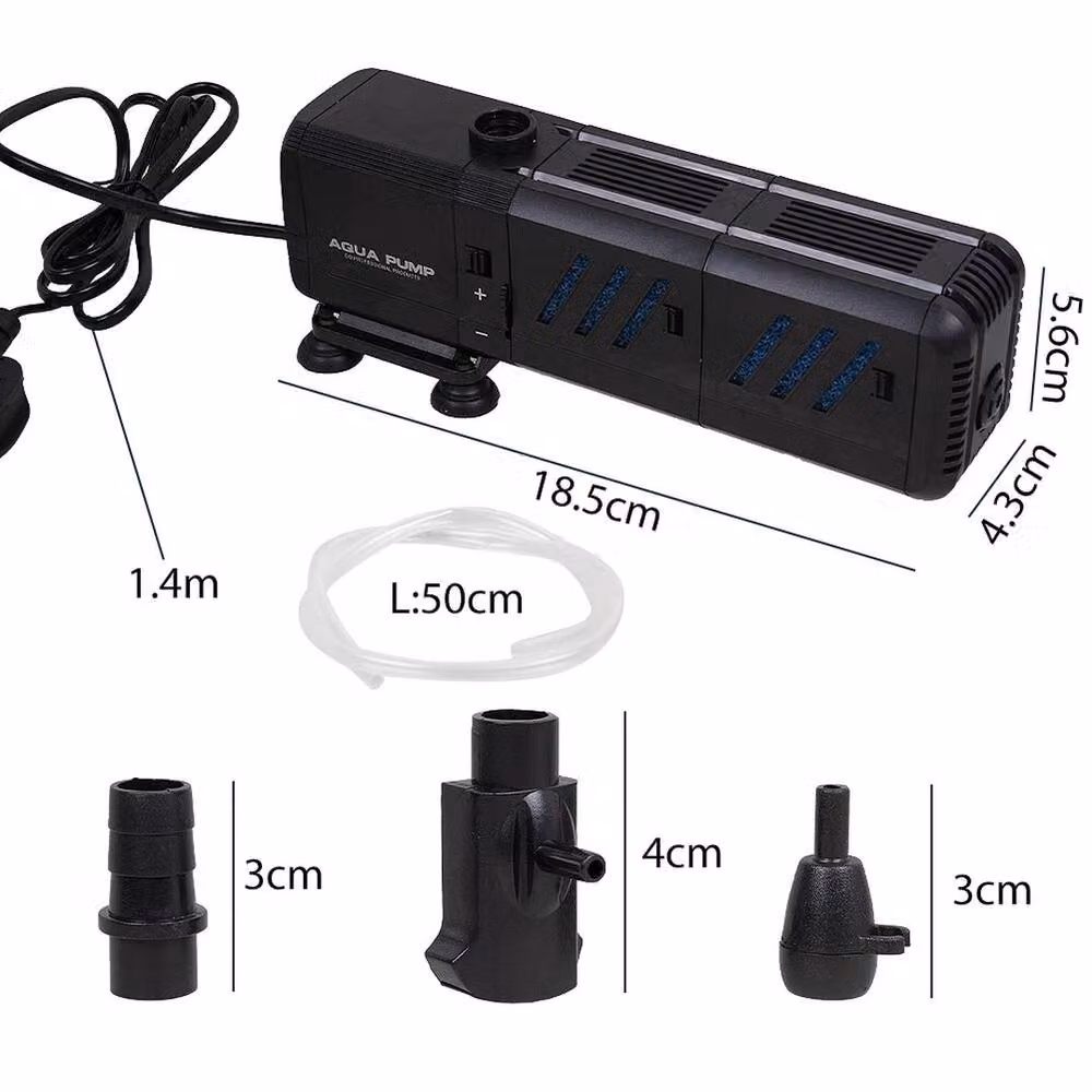 FLAVORA 4 In 1 Internal Aquarium Filter Pump and Water Purifier, Black, 110 cm – 2