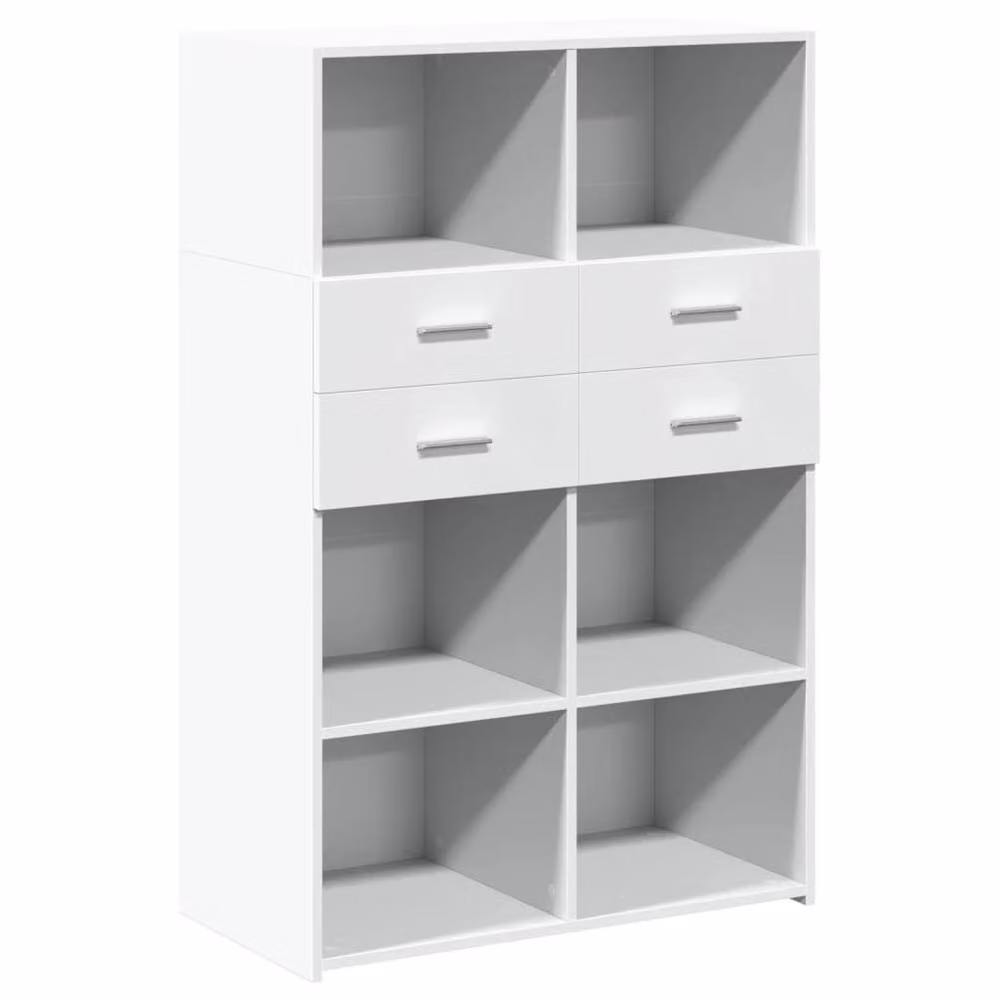 Berkfield Home White Modern Highboard in MDF, W/D/H: 80 x 42.5 x 124 cm – 2