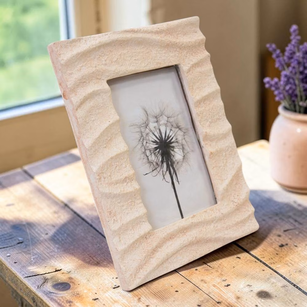 Four Candle Boho Ceramic Tabletop Candle Holder in Sand Beige, W/D/H: 21.0 x 17.0 x 17.0 cm – 2