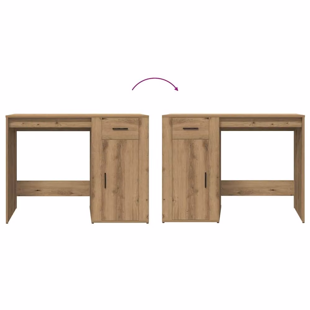 Berkfield Home Artisan Oak Computer Desk in Brown, W/D/H: 100 x 49 x 75 cm – 5