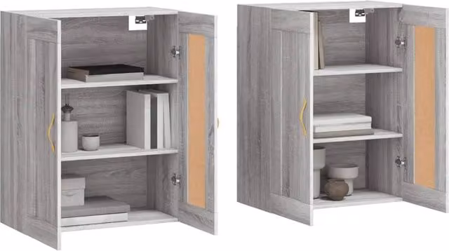 Berkfield Home Set of 2 Wall Mounted Cabinets in Grey Sonoma Engineered Wood – 1