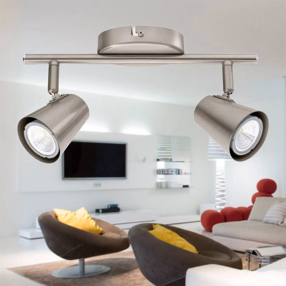 EONLION 2 Way Adjustable Ceiling Spotlight Downlight Fitting with LED Bulbs, Silver – 2