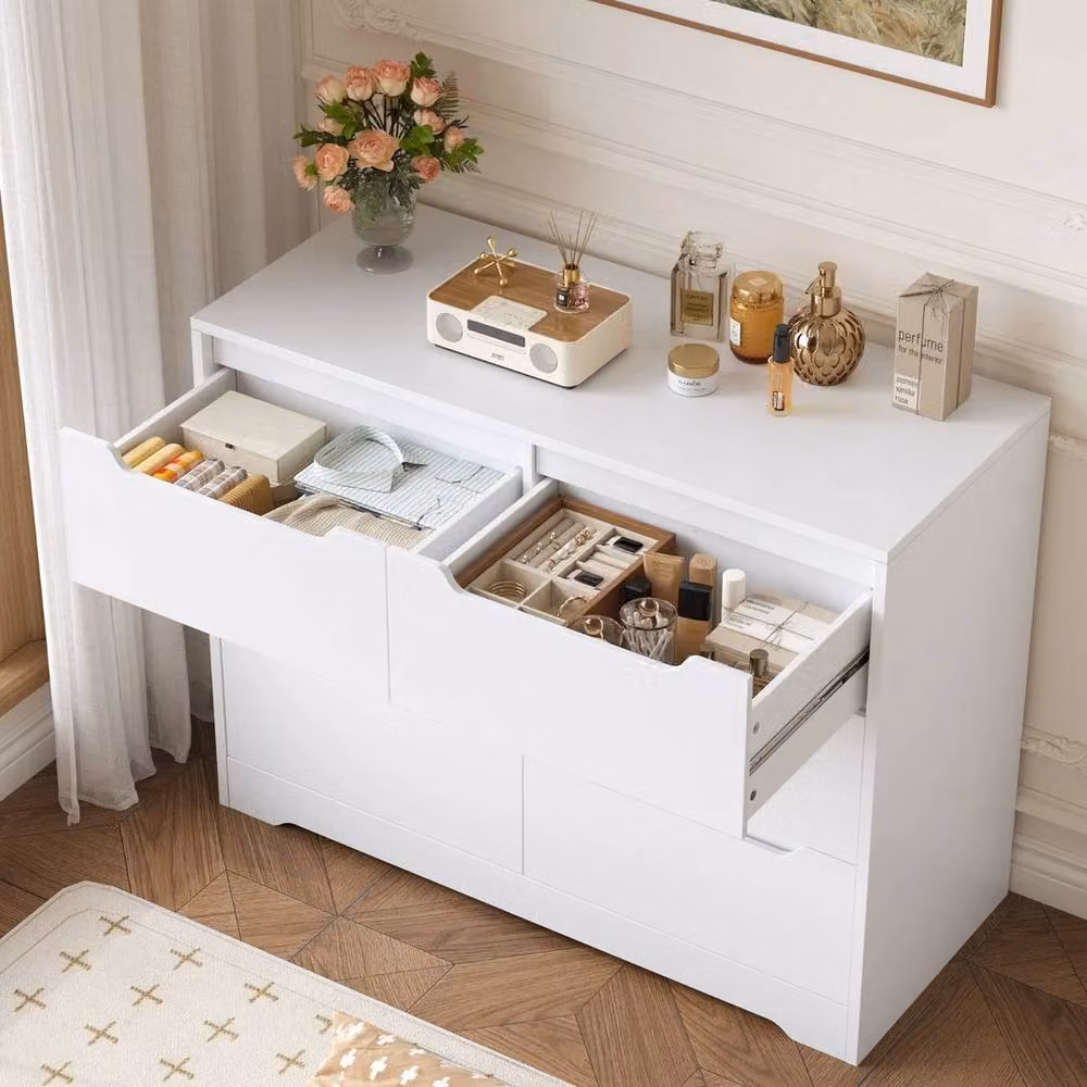 PAWNORA Modern 6 Drawer Chest of Drawers in White – 3