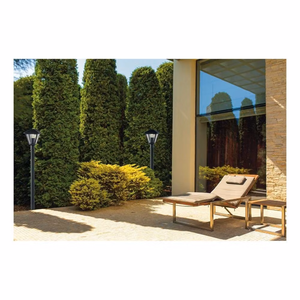 Netlighting PRISMA Anthracite Outdoor Bollard, Black, H 100 cm x W 16 cm, IP44 Dimmable Garden Floor Light – 2