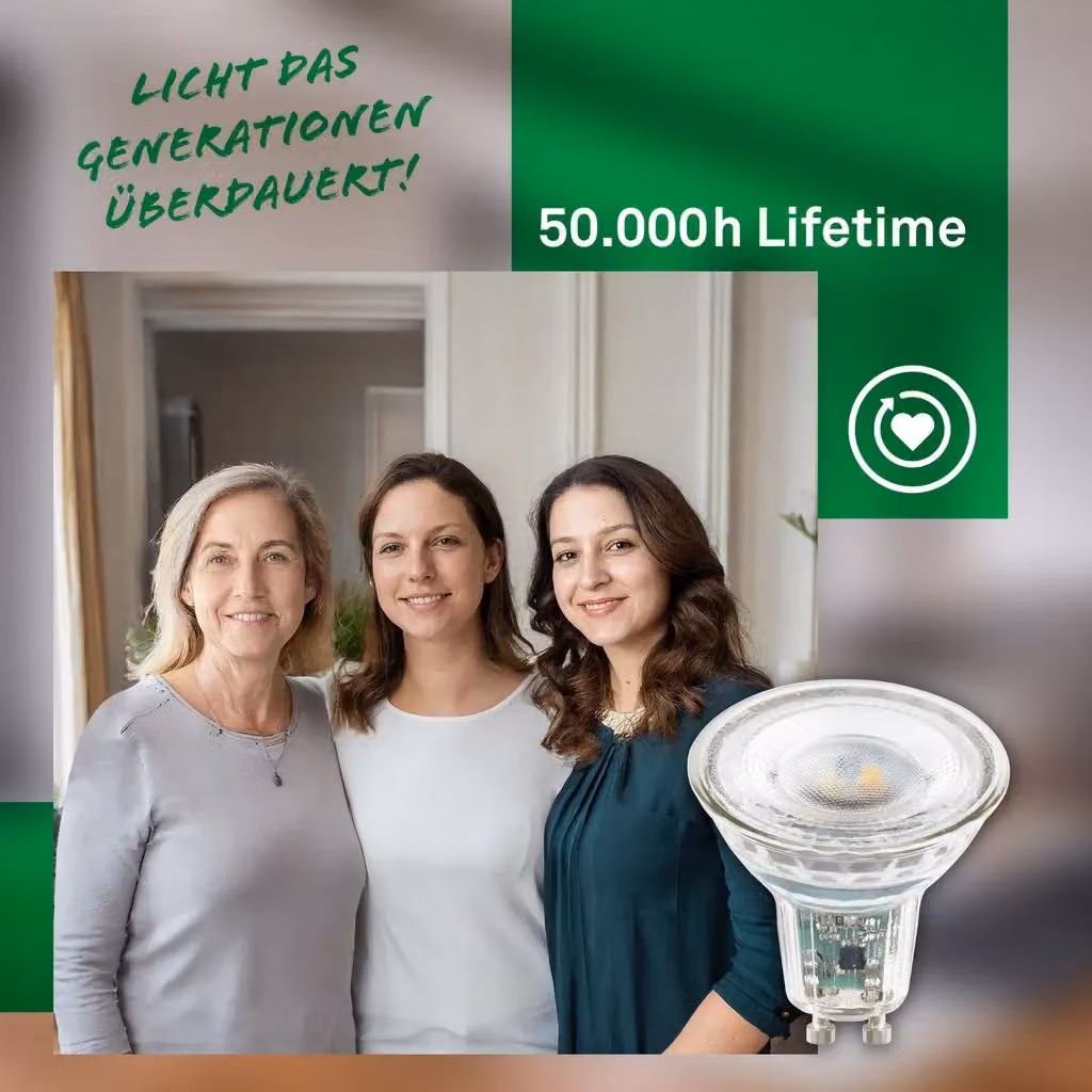 Briloner Set of 2 GU10 Warm White LED Bulbs, 4.7W, 850lm, Transparent/White Glass – 4