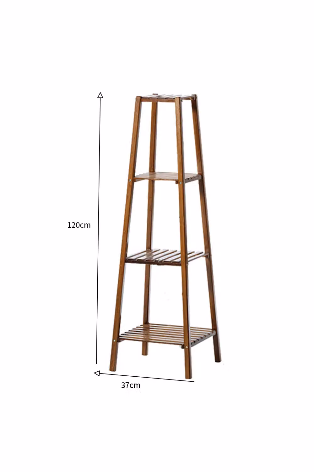 Living and Home Vintage Solid Wood Indoor Plant Stand and Display Shelf in Walnut Brown – 2