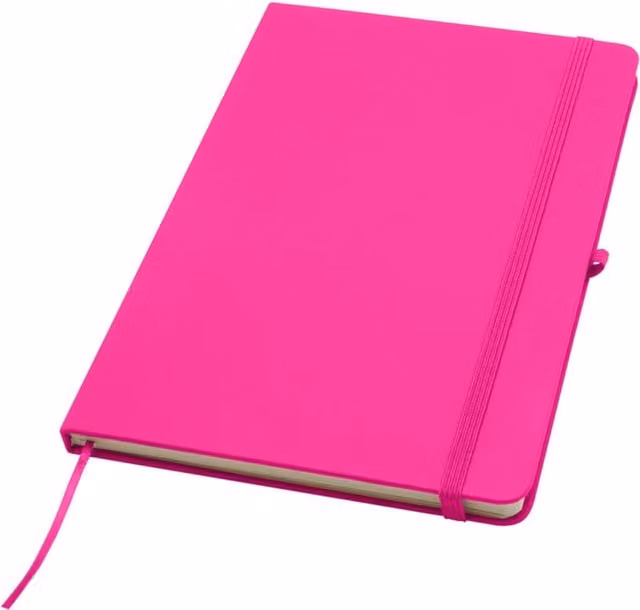 Generic Spectrum Plus A5 Lined Hardcover Notebook with Bookmark and Elastic Closure, Pink