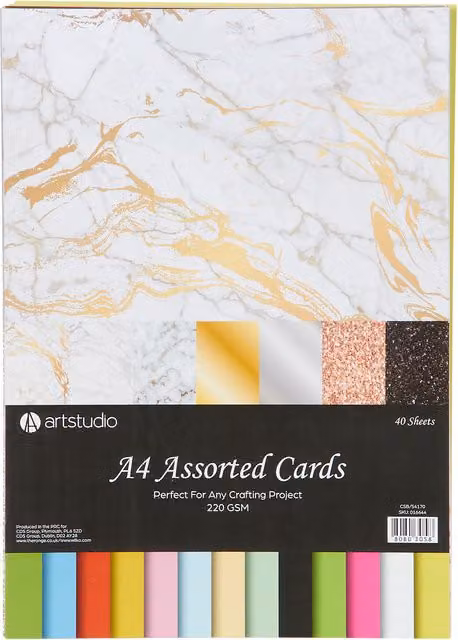 Crafty Club Pack of 40 Multicolour A4 Construction Paper Cards