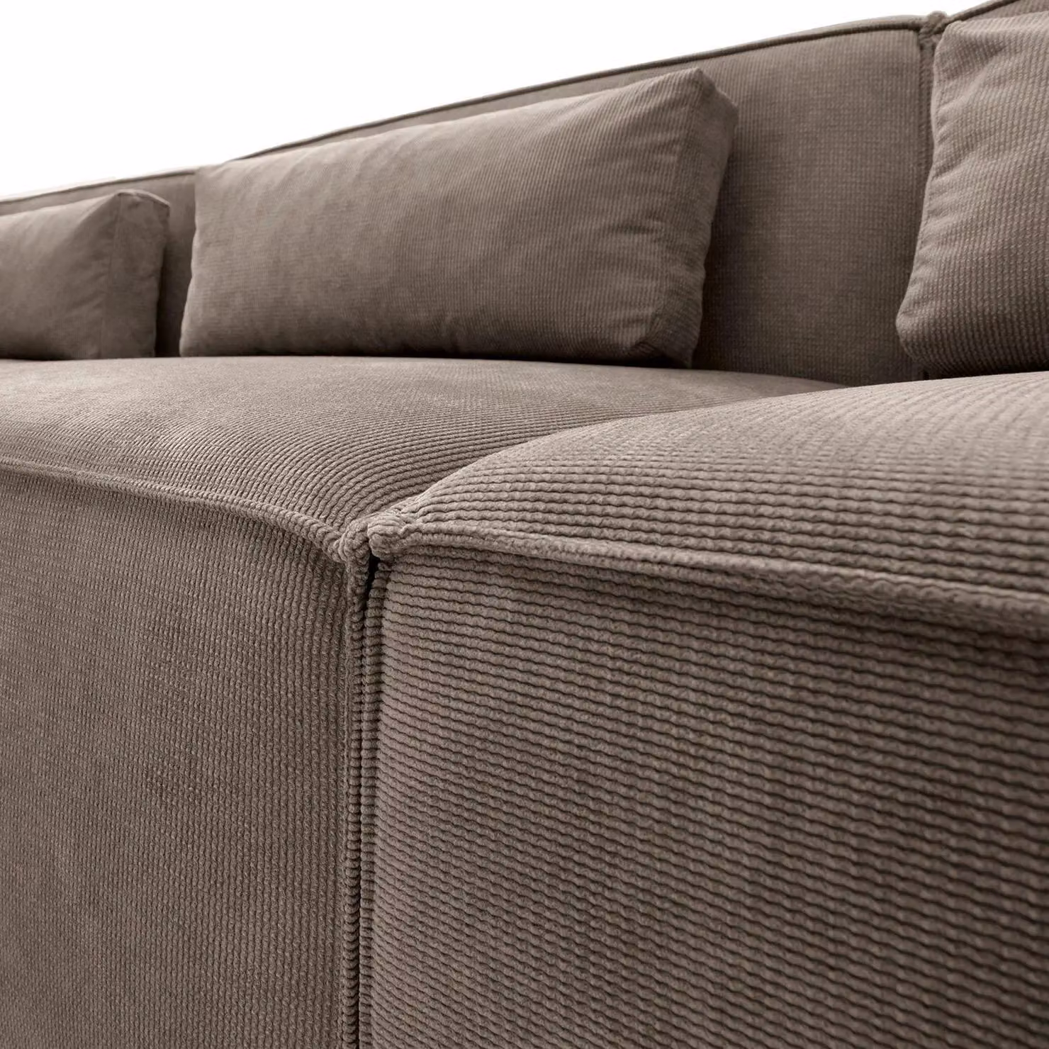 Abakus Direct Doris Reversible L-Shaped Corner Sofa in Brown Cord Chenille Fabric, W: 282 cm, D: 163 cm, H: 73 cm – 3