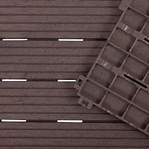 Nicoman Cosmopolitan Interlocking Garden Decking Tiles, Brown, W/D: 30 x 30 cm, 40 Pack