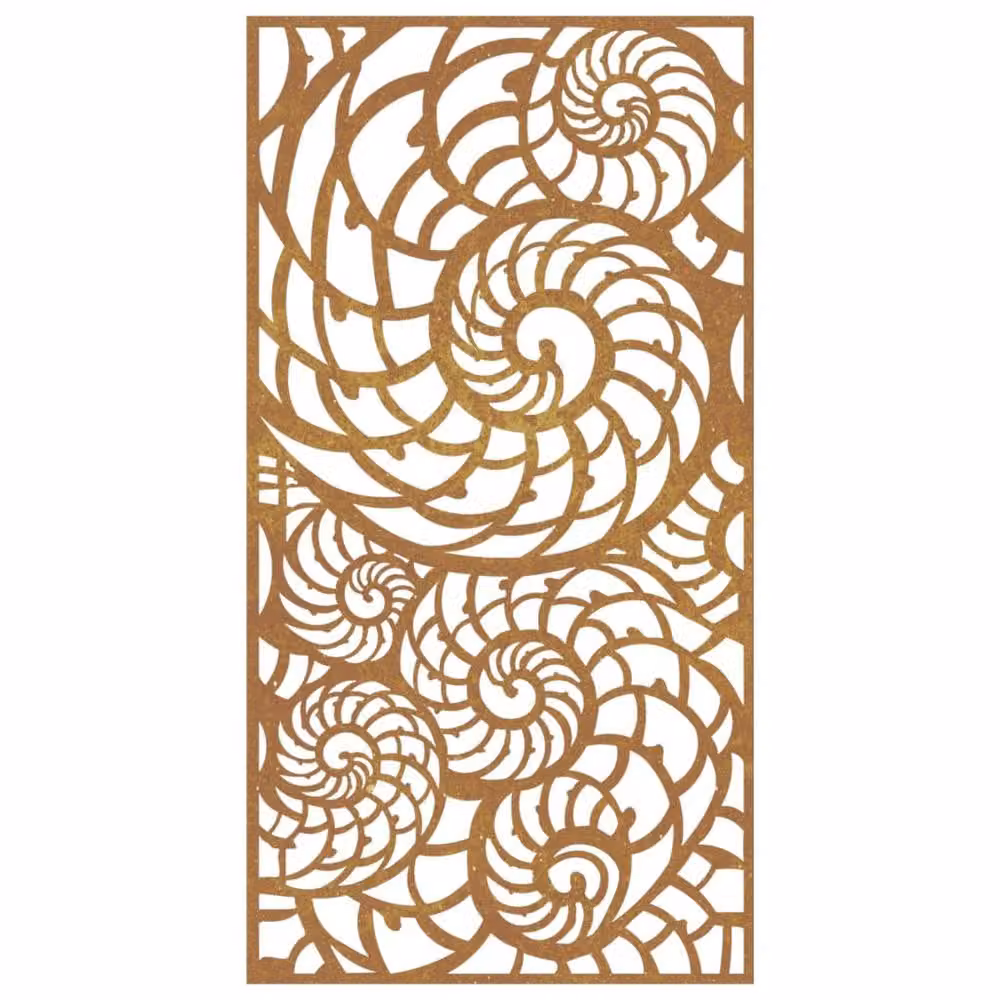 Berkfield Home Garden Shell Design Corten Steel Wall Decoration, Brown, W: 105 cm, H: 55 cm – 3