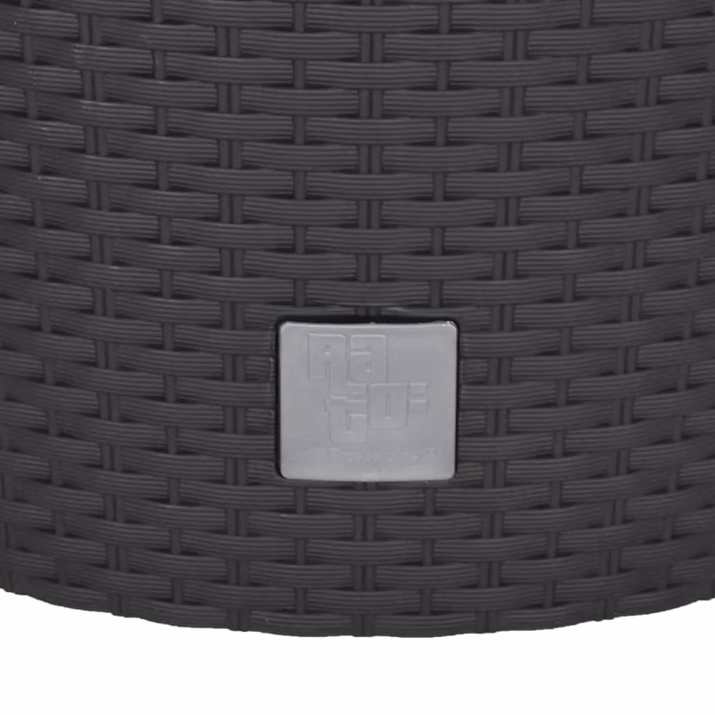 Berkfield Home Black Rattan Planter with Removable Anthracite Inner Tub, 35/37.5 L – 4